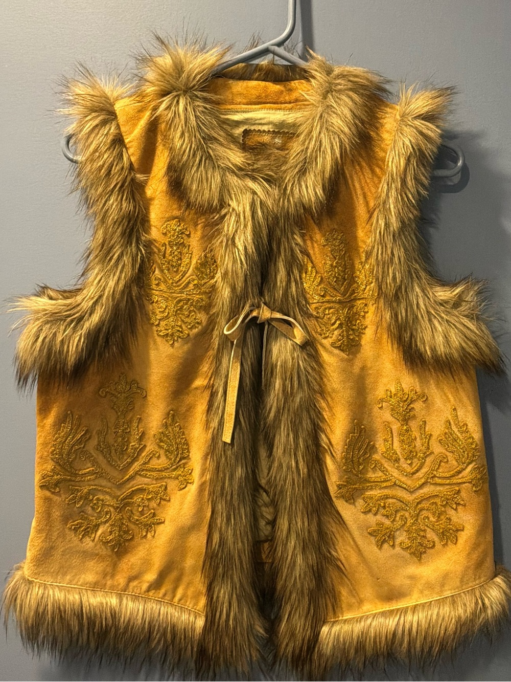 Sundance Faux Fur Trimmed Leather Vest